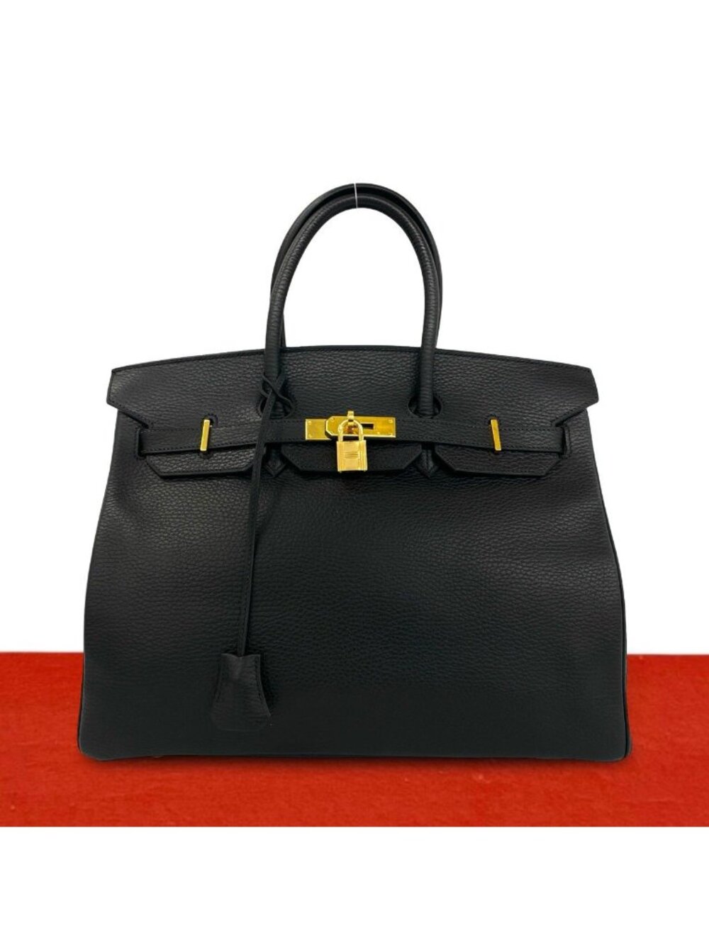 Hermes Birkin 35 Ardennes Leather Tote Bag Black with Key